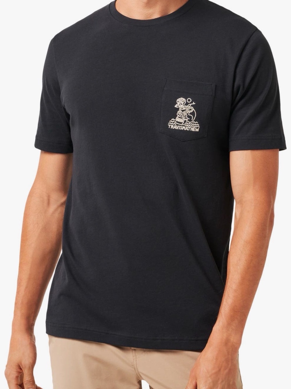 Travis Mathew Men's Black Pocket Tee M NWT